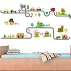 Sticker Kindergarten Cartoon Track Cars Kids Rooms Wall Stickers Highway Track