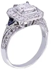 IGI Certified 14k White Gold Asscher Cut Diamond Engagement Halo Ring 1.75ctw