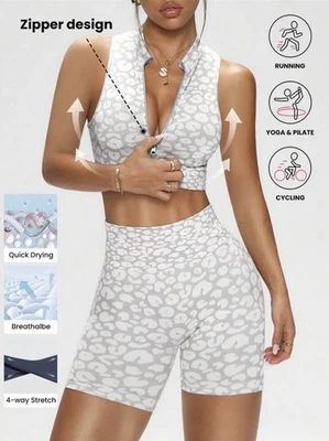 womens 2 piece short set Seamless Snatched Waist Medium