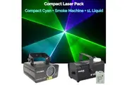 CR Laser Compact Cyan Set Laser Effect Light Disco DJ Party Stage Set come with Smoke Machine and Liquid