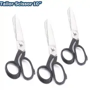 3 PC 10" Tailor Fabric Cutt Scissors Shears HEAVY DUTY - Stainless Steel (Black)