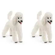 2x Schleich Kids/Childrens Toy Play Replica Figurine Poodle Pretend Animal 3y+