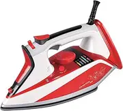 Handheld Steam Iron for Clothes, 2200W Travel Electric Iron Ceramics Soleplate with Led Display and Automatic Shutdown, Red & Green,UK Plug red