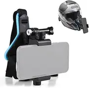 Blelsa Helmet Camera Mount Holder Helmet Mount for Action Camera with Adapter Mobile Phone Clip Compatible with Hero/Osmo/Action Camera Blue