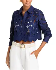 L'Agence Seychelle Lace Button Front Shirt