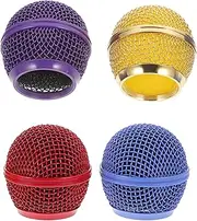 Kisangel 4pcs Microphone Grill Heads Durable Mesh Covers for Easy Installation Vibrant Design for Enhanced Performance and Aesthetic Appeal
