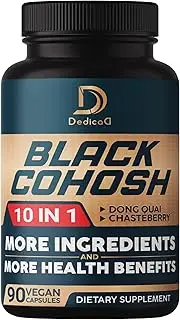 Black Cohosh Extract Capsules 6700mg - 15:1 Extract Supplement to Support Mood, Immune & Body Health - 90 Counts for 3 Months - With Dong Quai, Chasteberry, Red Raspberry & more - Non-GMO, Gluten Free