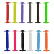 12PCS No Tie Elastic Silicone Shoe Laces Sneakers Runners Child Adult Unisex