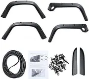 MAX COOL 6pcs Wheel Fender Flares Black Pocket Rivet Fender Flares Compatible with Jeep/Wrangler TJ 1997-2006