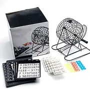 Bingo Game, Metal Rolling Cage Game Machine Family Reunion Games with 75 Balls for Adults Home and Large Group Party
