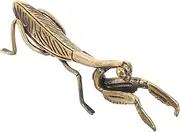 Copper Praying Mantis Figurine Gold Mantis Statues Decorative Brass Animal Ornament Feng Shui Garden Sculpture for Art Garden Yard Tea Table Decor Collectible Gift/794