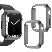 For Apple iWatch 8 /7 45mm Clear Gel Shockproof Protective Case Cover (Grey)
