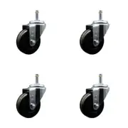 3.5 Inch Phenolic Wheel Swivel 7/16 Inch Grip Ring Stem Caster Set SCC