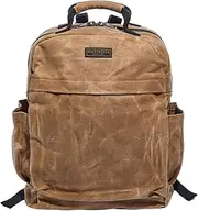 Readywares Waxed Canvas Durable Rugged Backpack for Men and Women, Laptop Sleeve, Travel, School, Work Rucksack or Satchel, Tan, Rucksack Backpacks
