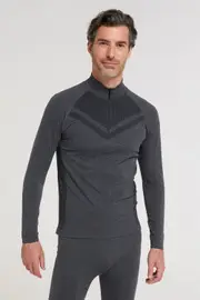 Ventina Mens Seamless Zip Neck Base Layer