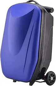 [Ｗoowayo] Carry On Luggages Suitcase Aluminum Alloy Trolley Luggage Wear Resistance and Shock Absorption Hardside Luggage Luggage Suitcases (Blue 20in)