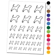Beagle Dog Outline Temporary Tattoo Water Resistant Fake Body Art Set Collection