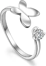 Butterfly Ring for Women, Stainless Steel, No Gemstone