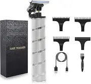 Hair Clippers for Men, Beard Trimmer Electric Razor Shavers Cordless, Zero Gapped T Blade Liners Grooming Hair Cutting Kit, Gifts (Silver)