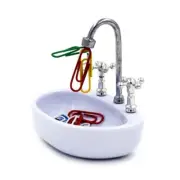 Washbasin Paperclips Storage Holder Dollhouse Decor Desk for Kid Adult