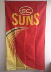Official AFL Gold Coast Suns Supporters Wall Cape Banner Flag 90 x 150 cm