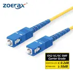 ZOERAX OS2 SC 到 SC UPC 光纖跳線 3.0MM 單模單工 SMF 9/125μM LSZH 光纖跳線