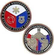 First Responders Challenge Coin Police, Firefighter and EMS