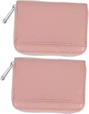 [Tofficu] 2pcs Card Holder Cow Hide Purse Zipper Storage Bags Mens Zip Wallet Men Money Purse Id Case Organizer Leather Bifold Wallet Change Storage Holder Cowhide Wallet Coin Storage Bag