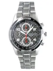 SEIKO Chronograph SND519 SND519P1 Men Checker 100m Stainless Steel Watch