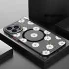 Shockproof Flower MagSafe Hard Case For iPhone 16 15 14 Pro Max 13 12 11 Cover