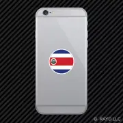 Round Costa Rican Flag Cell Phone Sticker Mobile Costa Rica CRC CR
