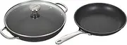 [Le Creuset] Toughened Nonstick Pro Cookware Set, 3pc. (9.5” Fry Pan & 2.5 qt. Braiser W/Glass Lid)