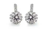 Solid 925 Sterling Silver CZ Sparkle Earrings