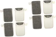 DRESSOOS 2sets Portable Soap Bag Soap Saver Pouch Exfoliating Bag Bar Reusable Hanging Rope for Home 4pcs*2