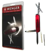 Wenger Genuine Swiss Army Translucent Fire Esquire Folding Pocket Knife NEW NIP