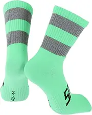 [X AUTOHAUX] Cycling Socks Anti-Friction l Outdoor Bike Socks Dark Green,Grey Unsex 1 Pair Color Matching Reflective