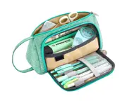 Big Capacity Pencil Pouch Holder Canvas Marker Pen Case Zipper Organizer Stationary Bag School Supplies Teen Student Girls Boys