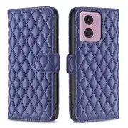 BINFEN COLOR BF Rhombus Grid Pattern Wallet Design Phone Case For Motorola Moto G34 5G