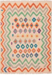 Vintage Hand Woven Kilim Rug 5'9" x 7'9" Traditional Wool Carpet
