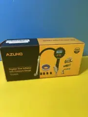 AZUNO Digital Tire Inflator with Pressure Gauge 200 PSI 0.1 Res w/LED Flashli