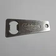 Malaysia Vintage CARLSBERG BEER Metal BOTTLE OPENER 4.5" Long 2010 Rectangle