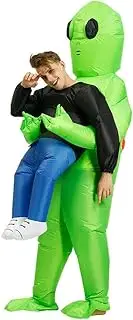 Scary Halloween Green Alien Inflatable Costume Blow Up Suits Party Dress