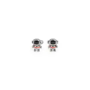 [Paul Smith] Paul Smith-Metallic Grey Copper Men Astronaut Cufflinks-Uomo OS OS