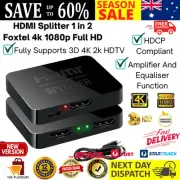 HDMI Splitter 1 in 2 Foxtel 4k 1080p Full HD TV DVD PC Video Duplicator New AU
