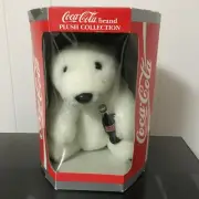 1993 Coca-Cola Coke 7.5” Plush Polar Bear w/ Bottle Play-By-Play