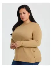 [Taking Shape] Soft Touch Button Jumper in Camel