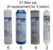 21 PCS Filter Set for Reverse Osmosis , RO, whole house filtration