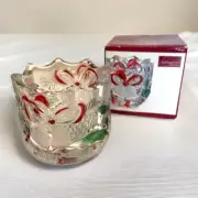Mikasa Lead Crystal Christmas Holiday Bells VOTIVE TEA LIGHT Candle Holder NIB