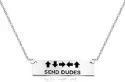 [KUIYAI] Video Game Inspired Necklace Gaming Gift Gaming Fan Gift Playing Video Game Gift send dude ne, Crystal, No Gemstone