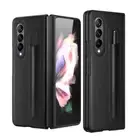 For Samsung Galaxy Z Fold 6/5/4 Leather Shockproof Case Hinge Cover w/Pen Slot